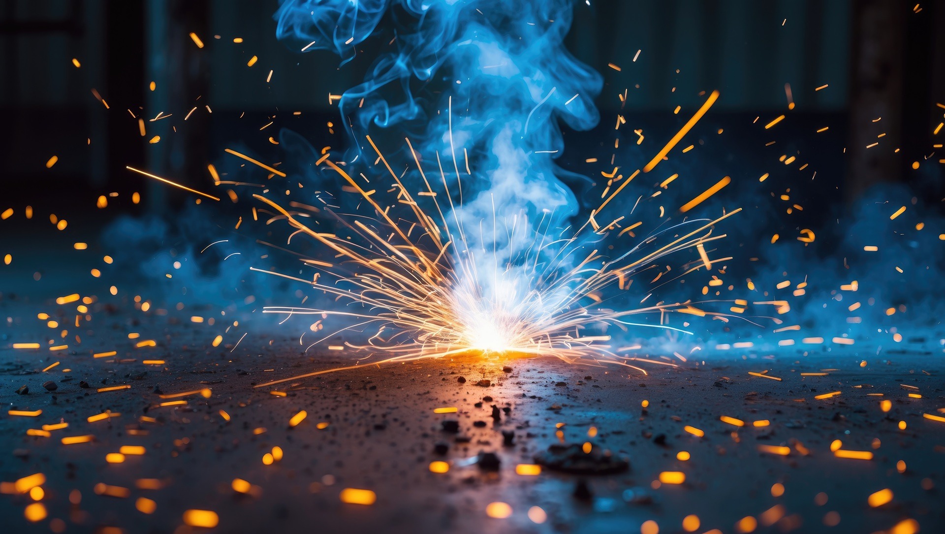 Funken und Rauch bei Metallarbeit | Lötrauchabsaugung

