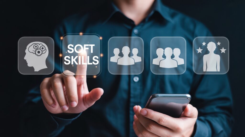 Finger tippt auf Soft Skills | Quereinsteiger Erzieher ohne Ausbildung